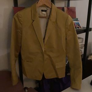 Yellow metallic j. Crew blazer
